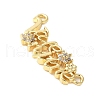 Brass Micro Pave Clear Cubic Zirconia Links KK-D357-03C-G-2