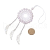 Acrylic Woven Net/Web with Feather Pendant Decorations HJEW-JM02352-04-2