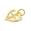 Brass Micro Pave Clear Cubic Zirconia Pendants KK-M297-21G-2