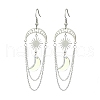 Moon & Sun Alloy Chandelier Earrings EJEW-TA00381-1