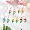 Grade A Round Glass Seed Beads Flower Dangle Earrings EJEW-MZ00451-1