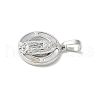 Brass Pave Natural White Shell Pendants KK-S522-06B-P-2