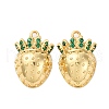Brass Micro Pave Cubic Zirconia Pendants KK-F895-17B-G-1
