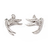 Brass Micro Pave Cubic Zirconia Bird Pendants KK-E068-VB297-1