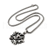 304 Stainless Steel Skull Pendant Necklaces for Women Men NJEW-Z076-01AS-4