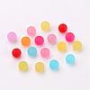 8mm Mixed Transparent Round Frosted Acrylic Ball Bead X-FACR-R021-8mm-M-2