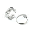 8Pcs 8 Style Whale Tail & Wave & Flower & Vortex & Snake Stainless Steel Open Cuff Ring Set RJEW-FS0001-02-3