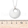 Flat Round 304 Stainless Steel Pendant Necklaces NJEW-M096-05P-3
