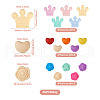 50Pcs 15 Style Food Grade Eco-Friendly Silicone Focal Beads SIL-TA0001-10-12