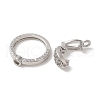 Brass Micro Pave Clear Cubic Zirconia Fold Over Clasps KK-K333-54P-3