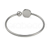 304 Stainless Steel Blank Bangle Bases with Flat Round Tray STAS-Z088-01P-05-3