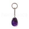 Natural Amethyst Teardrop with Spiral Pendant Keychain KEYC-A031-02P-04-3