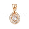 Brass Micro Pave Cubic Zirconia Pendants KK-E795-19KCG-01-1