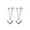 Heart Alloy Dangle Stud Earrings FS-WG2F047-01-5