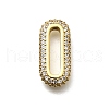 Brass Micro Pave Clear Cubic Zirconia Oval Linking Rings KK-Z093-43G-1