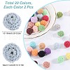 SUNNYCLUE 40Pcs 20 Colors Organic Wool Fabric Beads FIND-SC0009-18-2