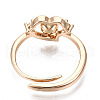 Brass Micro Pave Clear Cubic Zirconia Peg Bails Adjustable Finger Ring Settings KK-S354-282-NF-3
