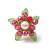 Glass with Round Shell Pearl and Acrylic Charms Pendants PALLOY-MZ00647-01-3