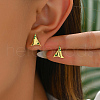 Unique Triangle S925 Sterling Silver Cubic Zirconia Stud Earrings XQ0966-1