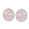 430 Stainless Steel Filigree Pendants X-STAS-T042-09E-2