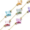 Colorful Natural Shell Star & Brass Beaded Link Chains CHS-C008-03G-1