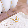 Heart Stainless Steel & Natural Shell Pendant Necklaces & Stud Earrings Sets FS-WG4CC15-02-2
