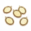 Tibetan Style Oval Alloy Pendant Cabochon Settings X-TIBEP-Q054-44AG-RS-2