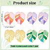 ANATTASOUL 4 Pairs 4 Colors Enamel Tropical Leaf Stud Earrings EJEW-AN0002-55-7