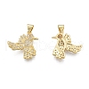 Brass Micro Pave Clear Cubic Zirconia Pendants KK-G431-22G-1
