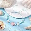 Synthetic Turquoise Bead Braided Bead Bracelets BJEW-JB11720-1