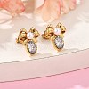 304 Stainless Steel Micro Pave Clear Cubic Zirconia Stud Earrings EJEW-I318-03G-01-5