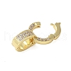 Brass Micro Pave Clear Cubic Zirconia Fold Over Clasps KK-P290-15G-2