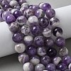 Round Natural Chevron Amethyst Bead Strands G-S380-01C-1