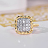 Brass Micro Pave Cubic Zirconia Finger Rings for Women FS-WG378B2-03-2