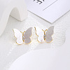Butterfly Brass Micro Pave Clear Cubic Zirconia Stud Earrings EJEW-K308-01G-1