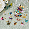 Butterfly Alloy Enamel Dreadlocks Beads OHAR-AB00019-5