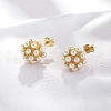 Vintage French Style Brass Round Stud Earrings TG1714-2