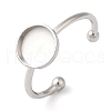 Non-Tarnish 304 Stainless Steel Open Cuff Ring Components STAS-I306-05B-P-1