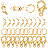 GOMAKERER 30Pcs Brass Lobster Claw Clasps with 30Pcs Open Jump Rings & 30Pcs Bead Tips KK-GO0001-13-1