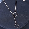 Alloy Cable Chain Square Lariat Necklaces for Women WG98ABB-01-4