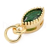 Real 18K Gold Plated Brass Micro Pave Cubic Zirconia Charms ZIRC-L100-078G-02-4