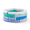4Pcs 4 Styles Polymer Clay Heishi Beads Stretch Bracelets Sets BJEW-JB05903-3