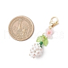 Flower Bud Glass Pearl & Seed Beads Pendant Decorations HJEW-MZ00275-5