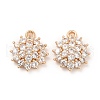 Brass Micro Pave Clear Cubic Zirconia Pendants KK-E071-11KCG-2