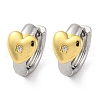 Brass Micro Pave Clear Cubic Zirconia Hoop Earrings EJEW-H158-19B-GP-4