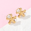 304 Stainless Steel Cubic Zirconia Stud Earrings EJEW-Z110-03G-04-3