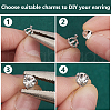 BENECREAT 2Pairs Sterling Silver Stud Earring Finding STER-BC0002-56-4