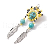 Seed Glass & Synthetic Turquoise Pendant PALLOY-MZ00243-01-3