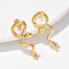 304 Stainless Steel Snake Stud Earrings for Women EJEW-M079-02G-5