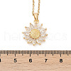 Flower Brass Micro Pave Cubic Zirconia Pendant Neckalces NJEW-C076-21G-5